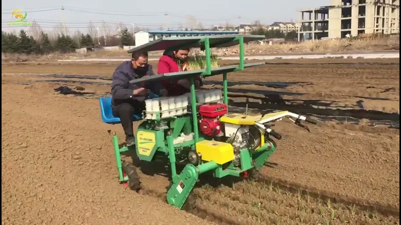 Self-propelled transplanter in use
